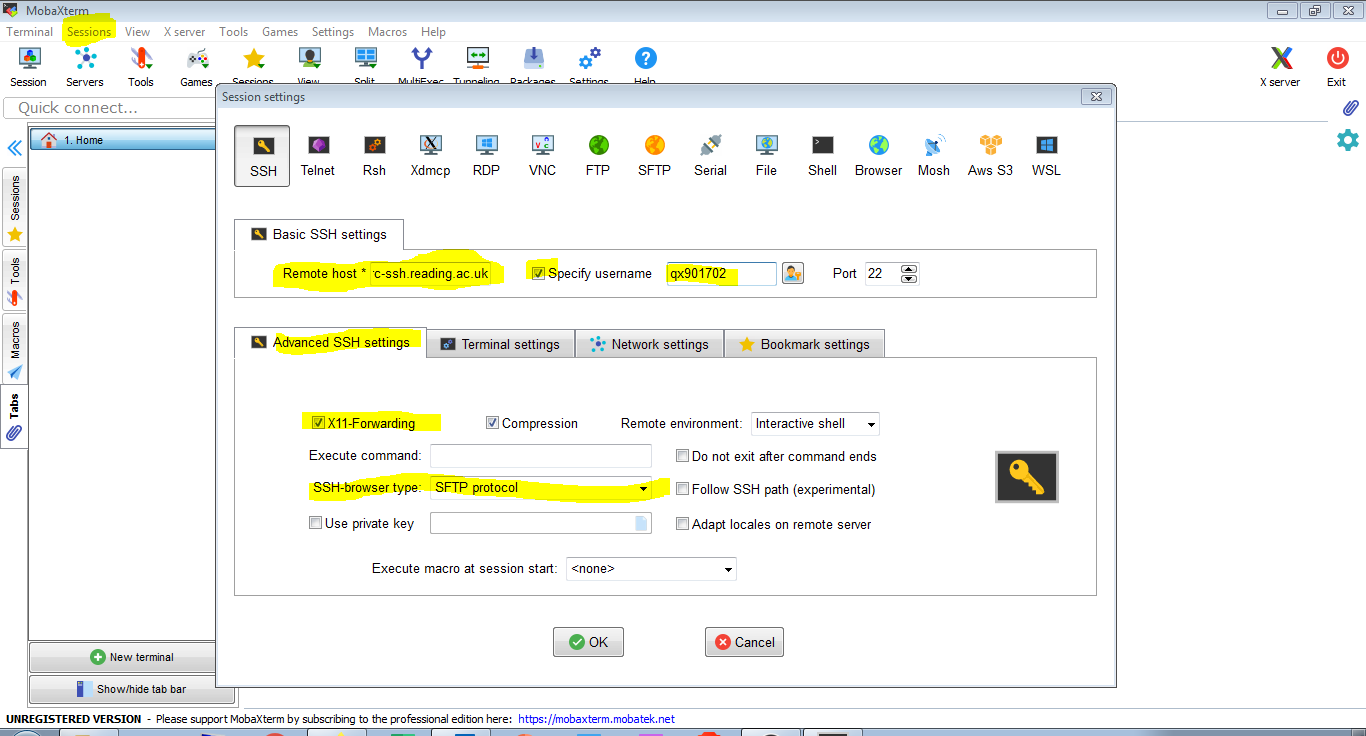 mobaxterm x11 proxy: authorisation not recognised