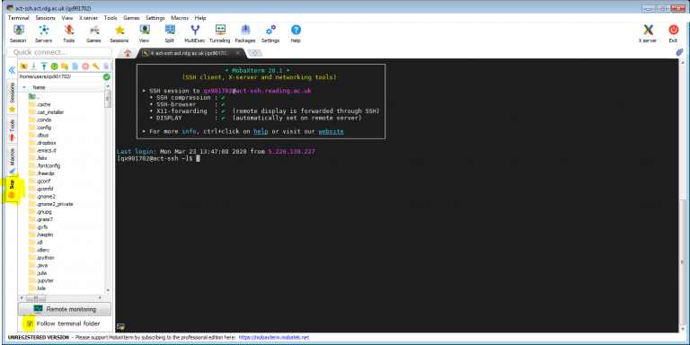 act-ssh with MobaXterm - step by step guide - Academic Computing Team