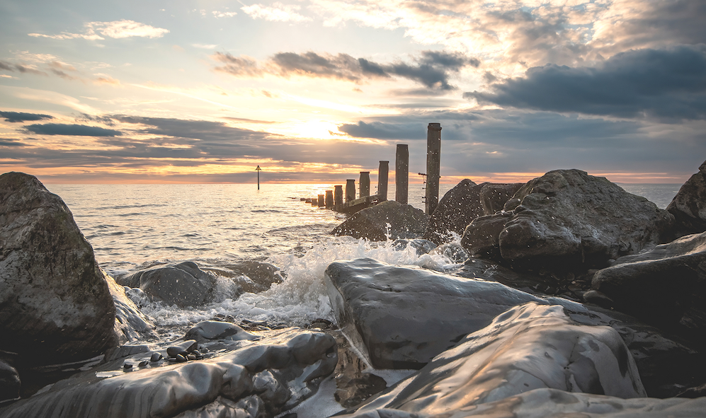 The Groynes at Borth Framed Photograph