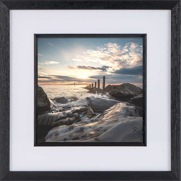 Framed Photograph: The Groynes at Borth