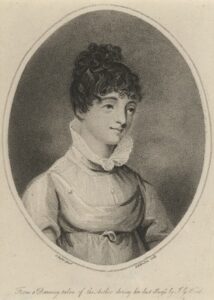 Illustration showing an engraving of Elizabeth Smith.
