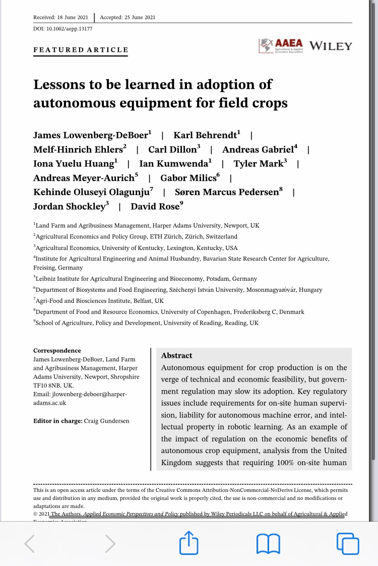 New paper – farm robots and regulation