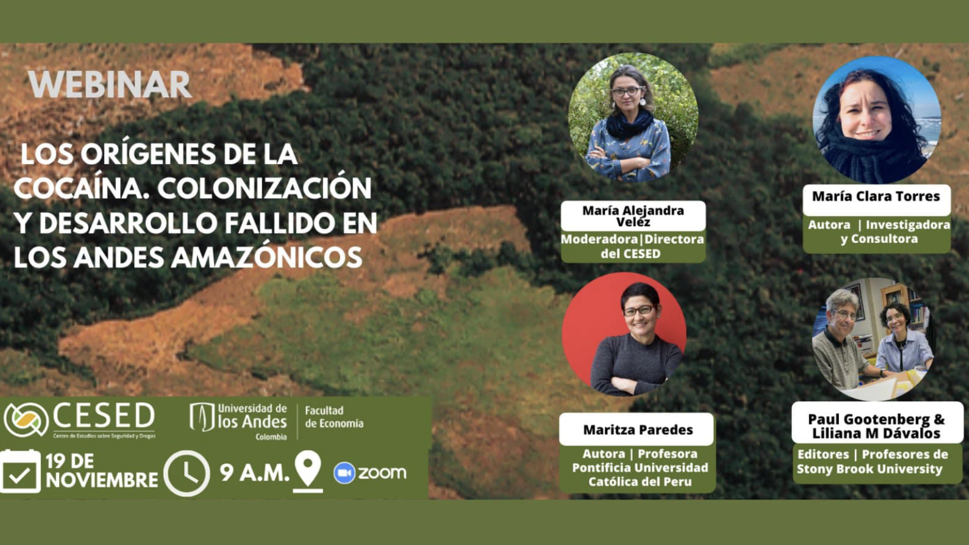 Webinar con Maritza Paredes ‘Los Orígenes de la Cocaína. Colonización y Desarrollo Fallido en los Andes Amazónicos’