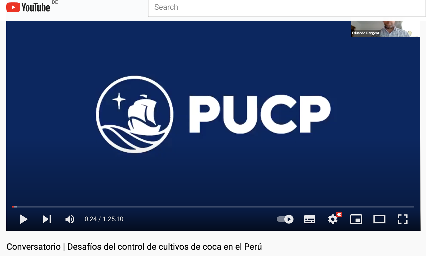 Video: Conversatorio: Desafíos del control de cultivos de coca en el Perú
