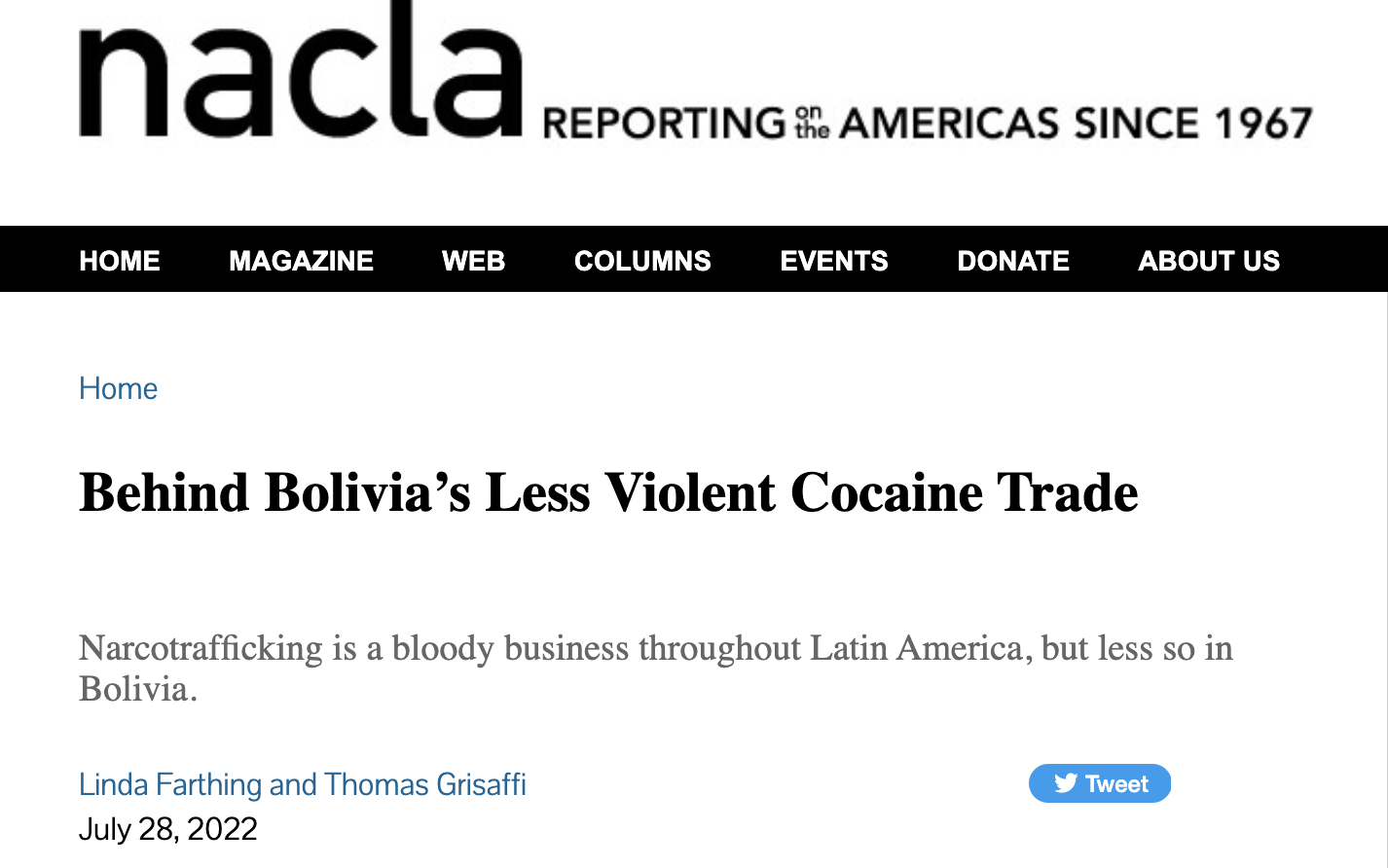 Behind Bolivia’s Less Violent Cocaine Trade
