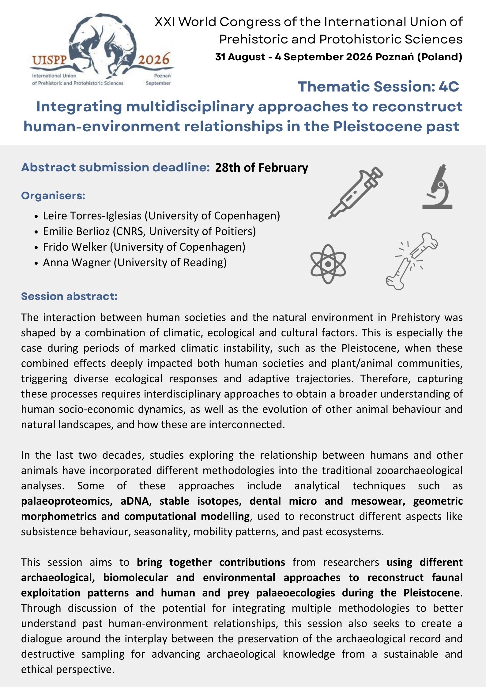 COEXIST at UISPP 2026: Exploring Human-Environment Relationships in the Pleistocene