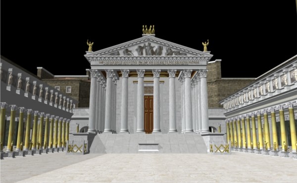 Image of a 3D reconstruction of the Roman emperor Augustus' temple to Mars Ultor