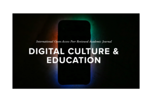 A screenshot of a journal cover, reading 'Digital Culture and Education', with white text on a black background