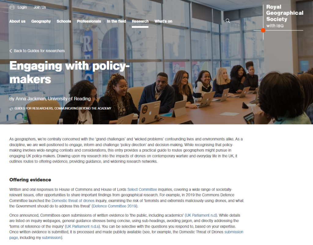 engaging with policymakers screenshot