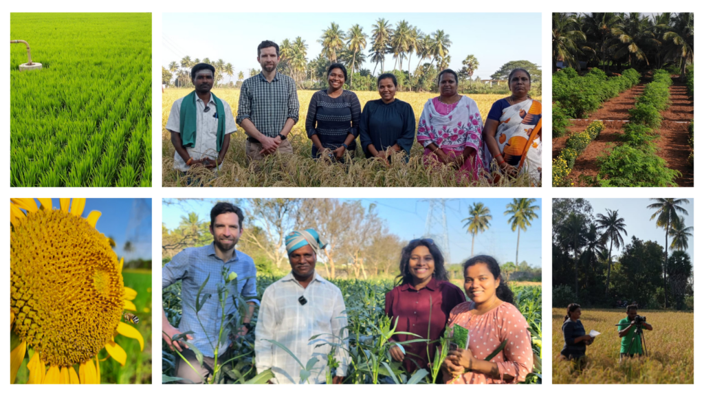 Deepa Senapathi, Mike Garratt and smallholder farmers in India.