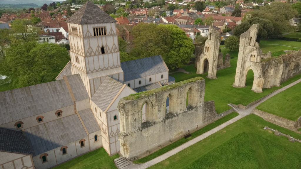 a 3D visualisation of Glastonbury Abbey