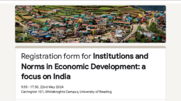 Institutions and Norms in Economic Development: A Focus on India Workshop, 22 May 2024, 9:30–17:30