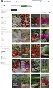 a 4 x 5 grid of images of radish varieties