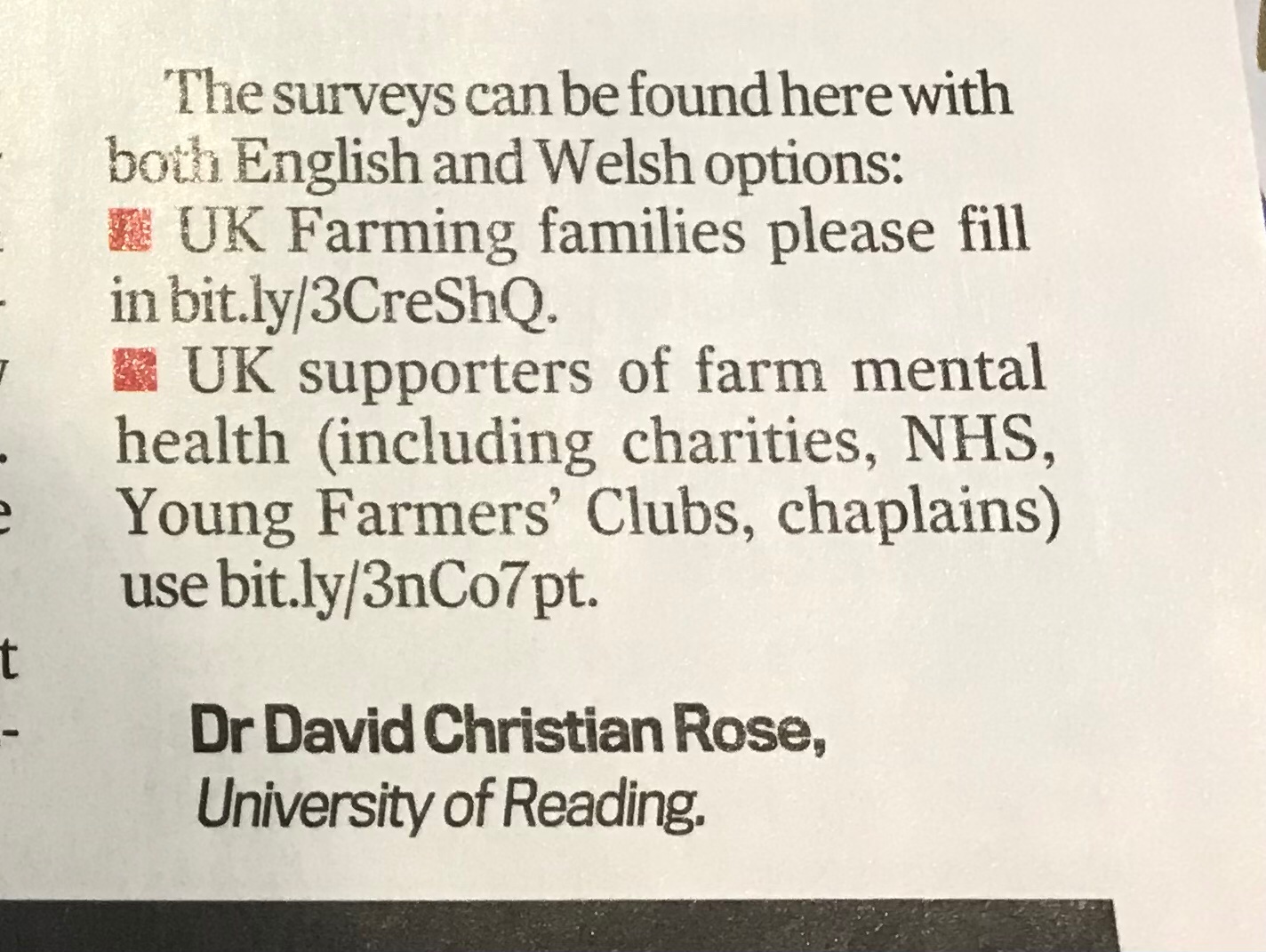 Letter published in Farmers Guardian
