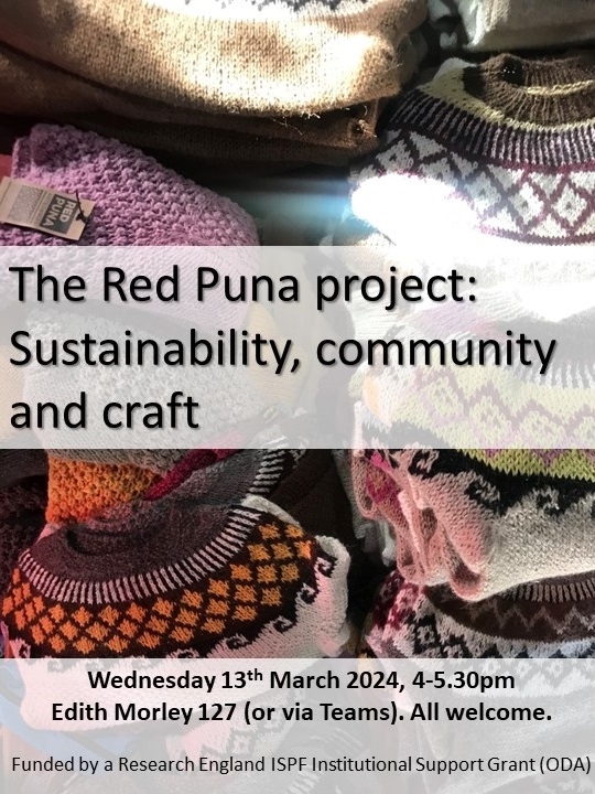 Seminar: The Red Puna project: Sustainability, community and craft