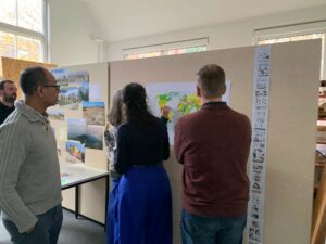 Workshop participants mapping their research and showing cumulative knowledge