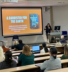 Monica Feria Tinta during the public lecture