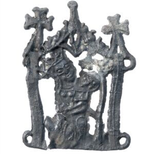 Pilgrim badge showing Virgin and Child, thumbnail