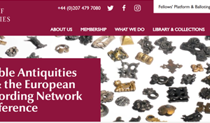 PAS_EPFRN Screenshot of Society of Antiquaries of London webpage detailing the Portable Antiquities Scheme & the European Finds Recording Network Joint Conference