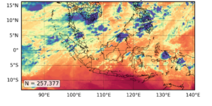 Observation coverage for Himawari-9 Band 9 (6.9 µm) on 25 August 2024 at 12 UTC: for all-sky observations