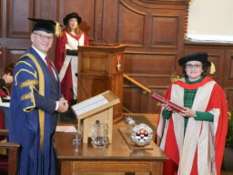 Penny Endersby receives honourary doctorate from Vice-Chancellor Robert Robert Van de Noort