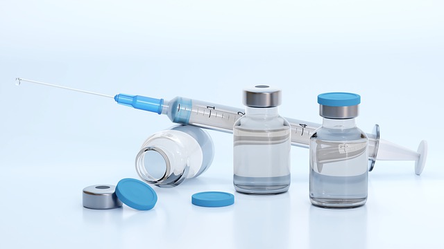 A syringe and vials