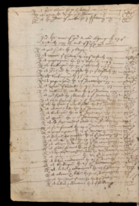 Henslowe’s diary showing box office receipts in 1594 
