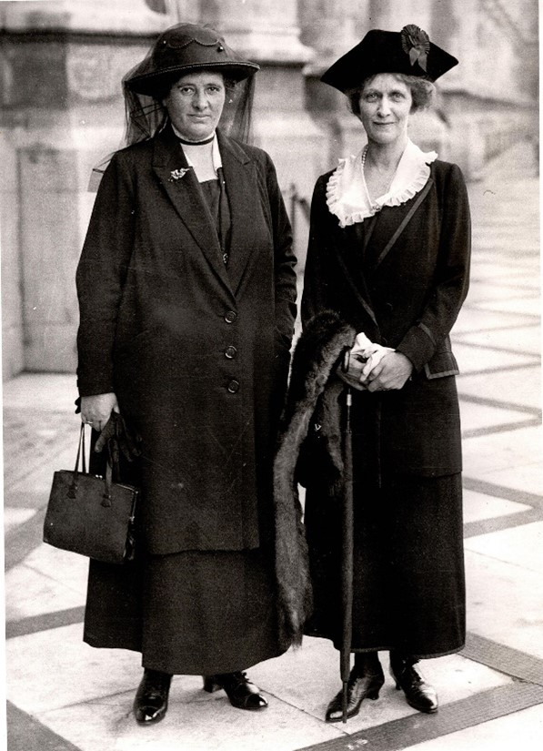 A black and white photo of Margaret Wintringham and Nancy Astor.