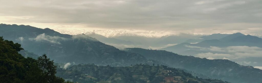 A view of mountains and trees in Kathmandu, the location of the policy workshop