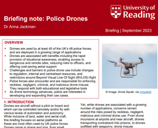 Screen shot of Briefing note: Police Drones