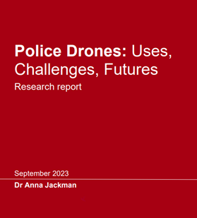 Screen shot of report cover: Police Dones: uses, challenges, futures