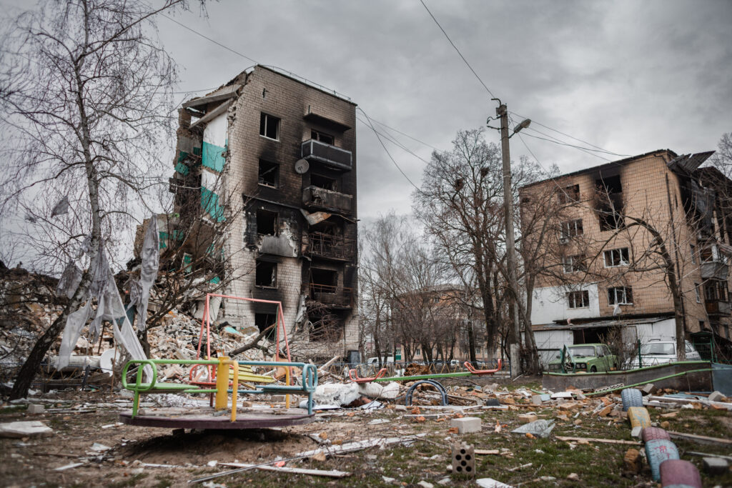 House destroyed in Borodianka, Ukraine