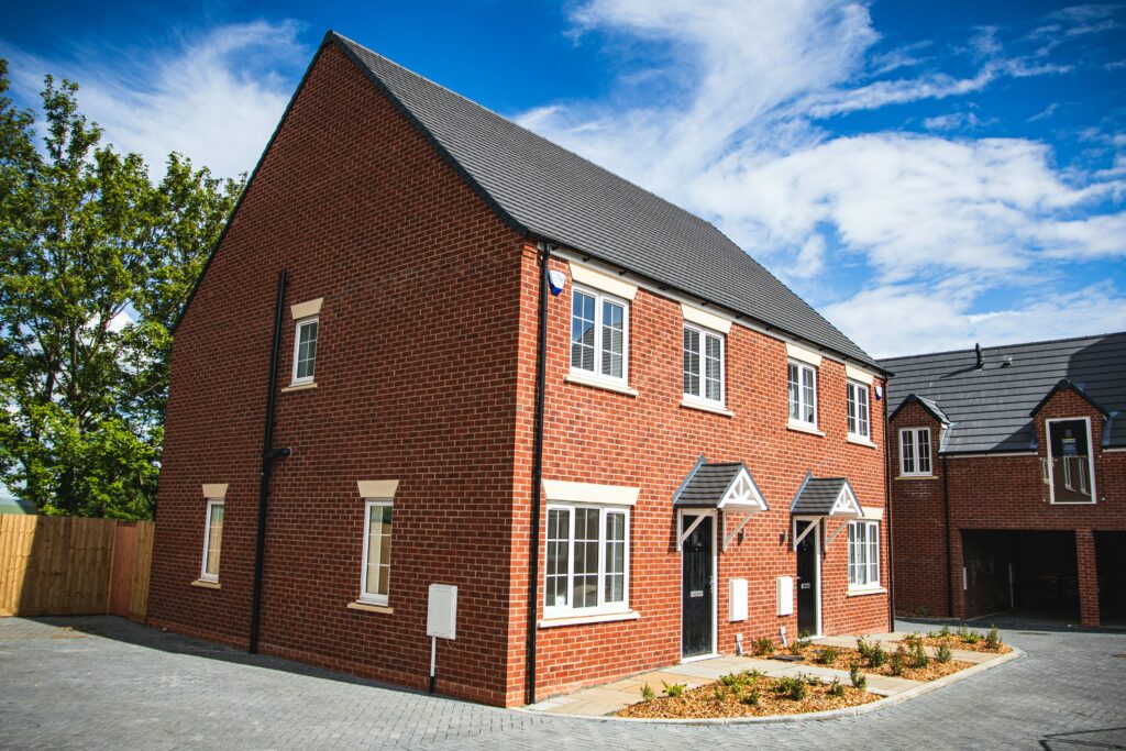A red brick new build housing estate