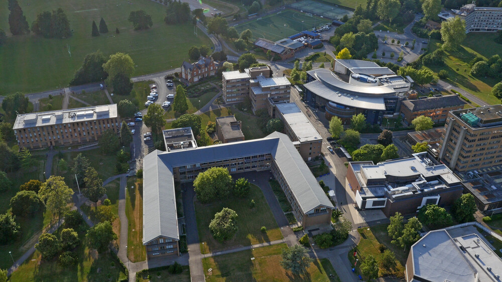 aerial view of Whiteknights Campus at the University of Reading