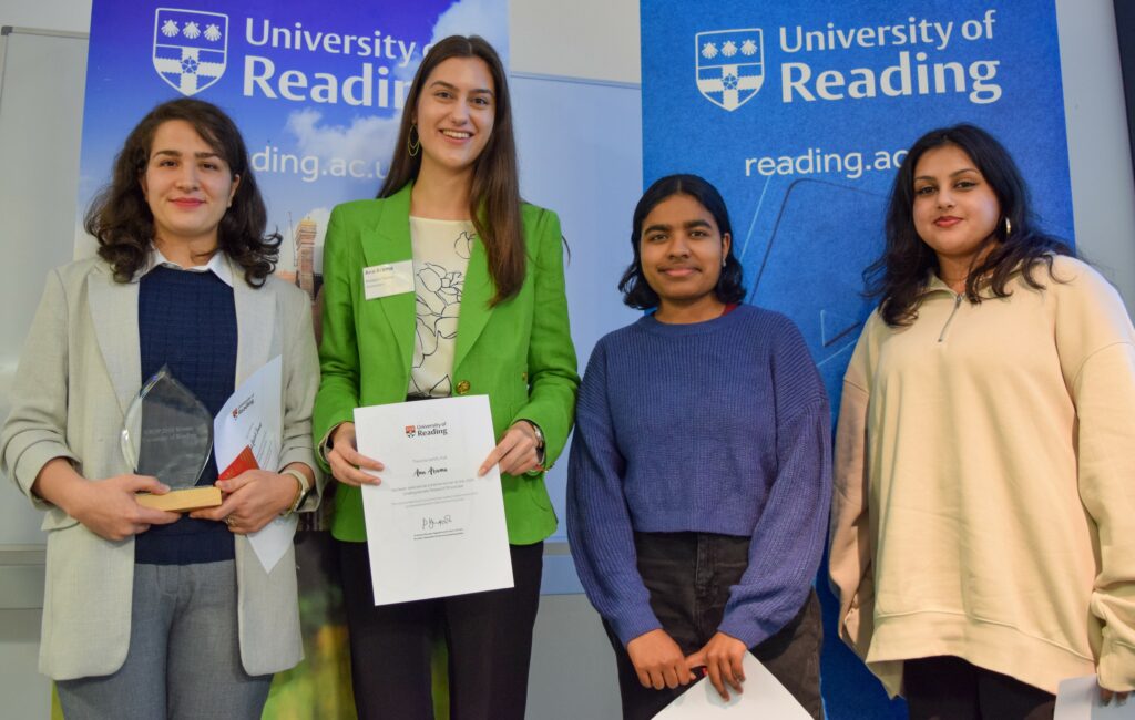 undergraduate-research-opportunities-programme-2024-four-winners-posing-with-awards