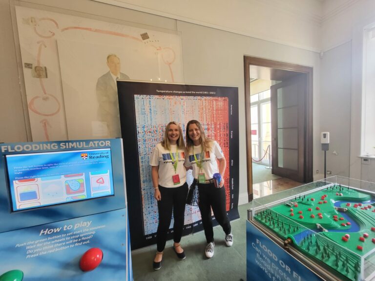 Researchers at exhibition.