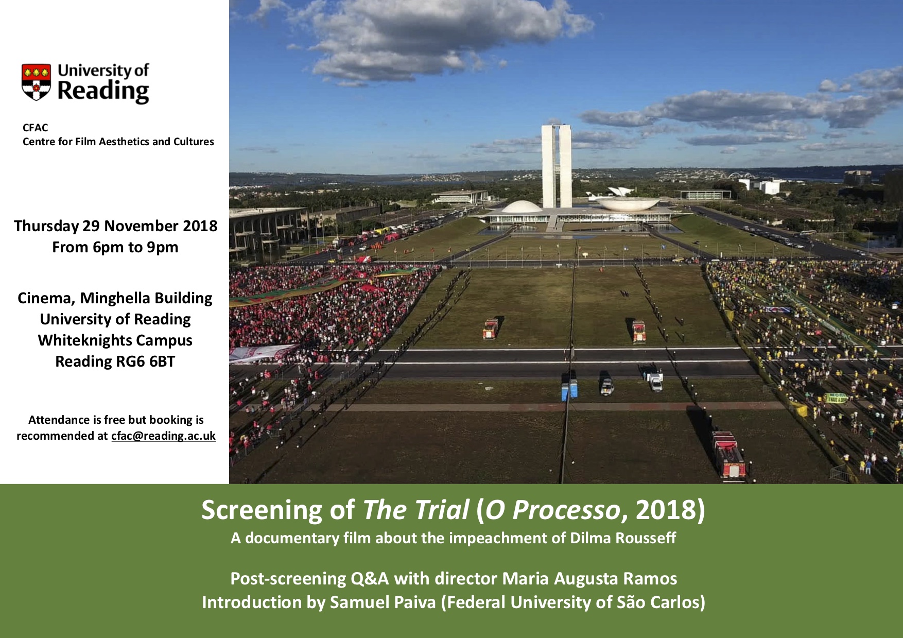 Screening of The Trial (O Processo, 2018), and Q&A with Maria Augusta Ramos