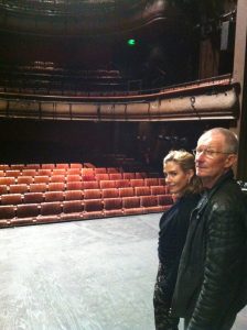 Lisa Dwan and Walter Asmus at rehearsals of Not I/Footfalls/Rockaby in the Royal Court Theatre ahead of their upcoming production, which is also now transferring to the Duchess Theatre, London.