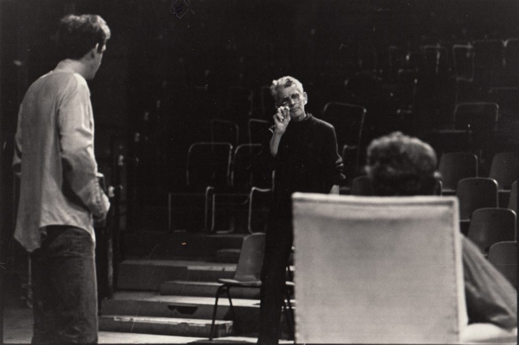 Samuel Beckett directing the San Quentin Drama Workshop actors Bud Thorpe and Rick Cluchey. (Photo by Chris Harris, David Gothard Collection.)