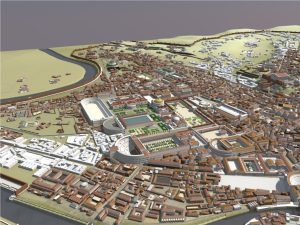 3D model of the Campus Martius and surrounding buildings as it appeared in Ancient Rome, circa AD 315.